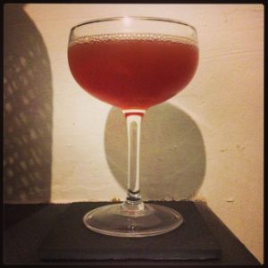 An Instagram of the 19th Century cocktail submitted by n0tquitethere that contains Bourbon, Crème de Cacao Blanc, Dubonnet Rouge and Lemon