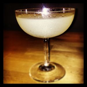 An Instagram of the 21st Century cocktail submitted by n0tquitethere that contains Blanco Tequila, Crème de Cacao Blanc, Lemon and Absinthe