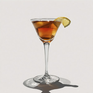 An image of the Barnum (Was Right) Cocktail cocktail submitted by n0tquitethere that contains London Dry Gin, Apricot Brandy, Angostura Bitters, Lemon and Lemon