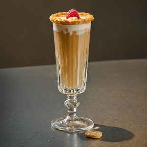 An image of the Well Baked Tart cocktail submitted by n0tquitethere that contains Cherry Brandy, Amaretto and Champagne