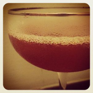 An Instagram of the Against The Strain cocktail submitted by n0tquitethere that contains Gin, Cynar, Turin Bitters and Lemon