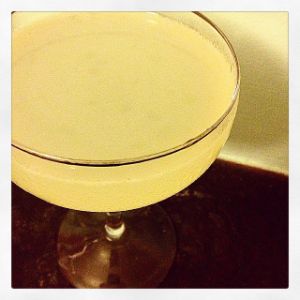 An Instagram of the Algernon's Afterparty cocktail submitted by n0tquitethere that contains London Dry Gin, St Germain, Curaçao Triple Sec, Absinthe, Grapefruit, Lemon and Orange Flower Water