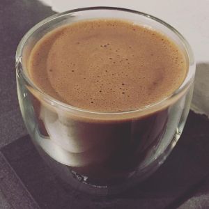 An Instagram of the Amaretto Hot Chocolate cocktail submitted by n0tquitethere that contains Water, Drinking Chocolate Powder, Milk, Cream, Dark Chocolate, Salt and Amaretto