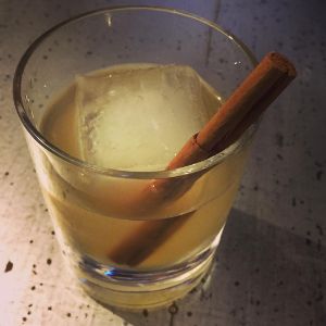 An Instagram of the An Indian Mystery cocktail submitted by n0tquitethere that contains Apple Brandy, Cardamom Syrup, Fresh Ginger and Cinnamon