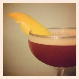 An Instagram of the Arthur Avenue cocktail submitted by n0tquitethere that contains Rye Whiskey, Aperol, Punt e Mes, Grapefruit, Angostura Bitters and Grapefruit