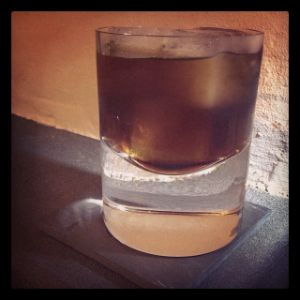 An Instagram of the Bitter Giuseppe cocktail submitted by n0tquitethere that contains Cynar, Sweet Vermouth, Lemon, Orange Bitters and Lemon