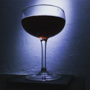 An Instagram of the Blackthorn cocktail submitted by n0tquitethere that contains Sweet Vermouth, Sloe Gin, Orange Bitters and Lemon