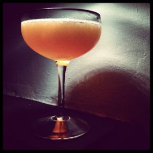 An Instagram of the Blood & Sand cocktail submitted by n0tquitethere that contains Blended Scotch, Orange, Cherry Brandy and Sweet Vermouth