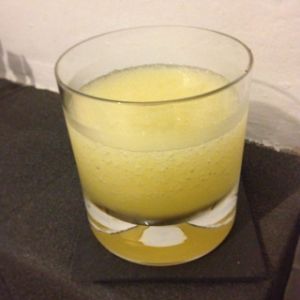 An Instagram of the Borinquen cocktail submitted by n0tquitethere that contains White Rum, Passion Fruit Syrup, Lime, Orange and Dark Rum