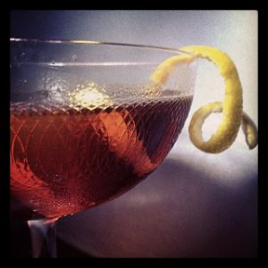 An Instagram of the Bottecchia cocktail submitted by n0tquitethere that contains Fernet Branca, Cynar, Turin Bitters, Salt and Grapefruit