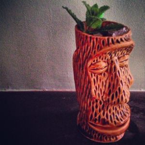 An Instagram of the Caribbean Punch cocktail submitted by n0tquitethere that contains Gold Rum, Agricole Rhum, Falernum, Lime, Simple Syrup, Amaretto, Grenadine, Angostura Bitters, Root Beer and Mint