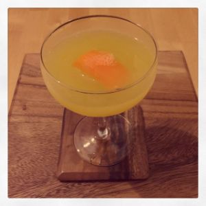 An Instagram of the Coctel Algeria cocktail submitted by n0tquitethere that contains Pisco, Cointreau, Apricot Brandy, Orange and Orange