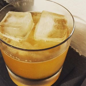 An Instagram of the Cold Blood Fashion cocktail submitted by n0tquitethere that contains Genever, Orange, Simple Syrup, Whiskey Barrel Aged Bitters and Saison