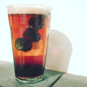 An Instagram of the Dark & Spikey cocktail submitted by n0tquitethere that contains Ginger Ale, Blackberry Whiskey and Blackberries