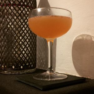 An Instagram of the Davis Cocktail cocktail submitted by n0tquitethere that contains Gold Rum, Dry Vermouth, Raspberry Syrup and Lime