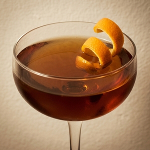 An image of the Dewey D cocktail submitted by Toby that contains Rye Whiskey, Cream Sherry, Aperol, Angostura Bitters and Orange
