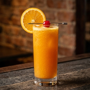 An image of the Di Saronno Punch cocktail submitted by Toby that contains Amaretto, Curaçao Triple Sec, Orange, Pineapple Juice, Lime, Angostura Bitters, Soda Water, Orange and Cocktail Cherry