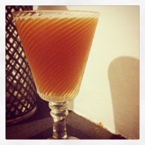 An Instagram of the Drink One Up cocktail submitted by n0tquitethere that contains Reposado Tequila, Drambuie, Punt e Mes, Grapefruit and Lime