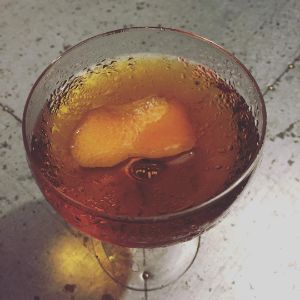 An Instagram of the Duke's Son cocktail submitted by n0tquitethere that contains Amontillado Sherry, Sweet Vermouth, Orange Bitters and Orange