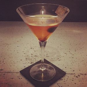 An Instagram of the Eastern Manhatten cocktail submitted by n0tquitethere that contains Japanese Whiskey, Sweet Vermouth, Absinthe and Cocktail Cherry