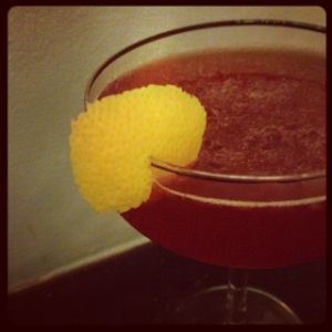 An Instagram of the Eclipse Cocktail cocktail submitted by n0tquitethere that contains Anejo Tequila, Aperol, Cherry Brandy, Lemon, Mezcal and Lemon