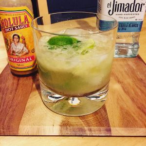 An Instagram of the El Guapo cocktail submitted by n0tquitethere that contains Blanco Tequila, Lime, Simple Syrup and Hot Sauce