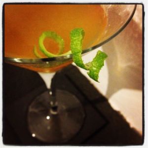 An Instagram of the Emerald Toucan cocktail submitted by n0tquitethere that contains Reposado Tequila, Galliano L'authentico, St Germain, Lime, Angostura Bitters and Lime