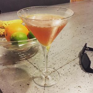 An Instagram of the Flor de Jerez cocktail submitted by n0tquitethere that contains Amontillado Sherry, Lemon, Gold Rum, Sugar Cane Syrup, Apricot Brandy and Angostura Bitters