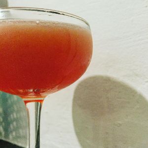 An Instagram of the Framboise Fizz cocktail submitted by n0tquitethere that contains Reposado Tequila, Crème de Cacao Blanc, Lemon and Raspberry Lambic