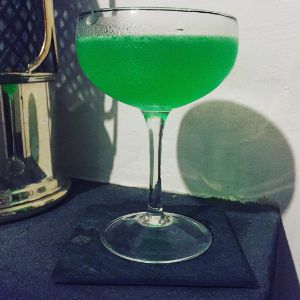 An Instagram of the Green Dragon Cocktail cocktail submitted by n0tquitethere that contains London Dry Gin, Kümmel, Crème de Menthe, Lemon and Orange Bitters