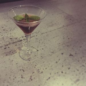 An Instagram of the Greenbriar Cocktail cocktail submitted by n0tquitethere that contains Amontillado Sherry, Dry Vermouth, Peach Bitters and Mint