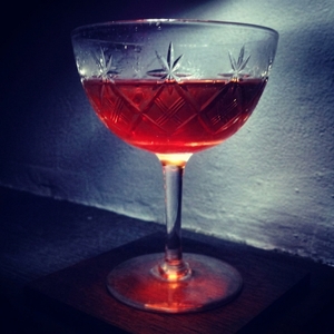 An image of the Hunter cocktail submitted by Toby that contains Rye Whiskey and Cherry Brandy