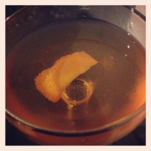 An Instagram of the Improved Tequila Cocktail cocktail submitted by n0tquitethere that contains Reposado Tequila, Maraschino Liqueur, Xocolatl Mole Bitters, Angostura Bitters, Agave Syrup and Lemon