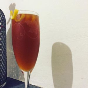 An Instagram of the Incanto cocktail submitted by n0tquitethere that contains Cynar, St Germain, Lime, Sparkling Wine and Lemon