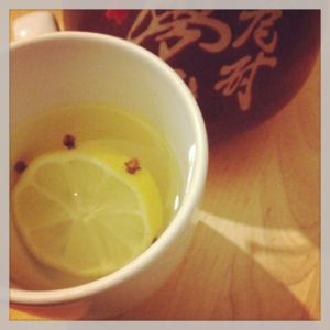 An Instagram of the Japanese Courage cocktail submitted by n0tquitethere that contains Sake, Genever, Yellow Chartreuse, Ginger Liqueur, Honey Syrup, Lemon and Cloves