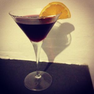 An Instagram of the Jersey Devil cocktail submitted by n0tquitethere that contains Homemade English Bishop, Apple Brandy, Apple Schnapps, Peychauds Bitters and Orange