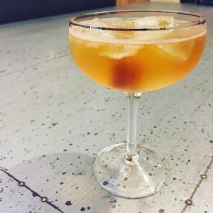 An Instagram of the Jimmie Roosevelt cocktail submitted by n0tquitethere that contains Cognac, Demerara Sugar, Angostura Bitters, Champagne and Green Chartreuse