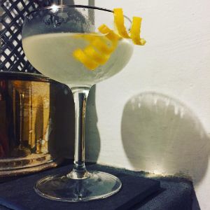 An Instagram of the K.C.B. Cocktail cocktail submitted by n0tquitethere that contains London Dry Gin, Kümmel, Apricot Brandy, Lemon and Lemon