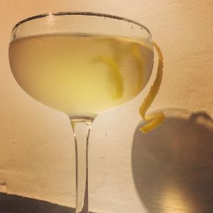 An Instagram of the La Perla cocktail submitted by n0tquitethere that contains Reposado Tequila, Manzanilla Sherry, Pear Brandy and Lemon