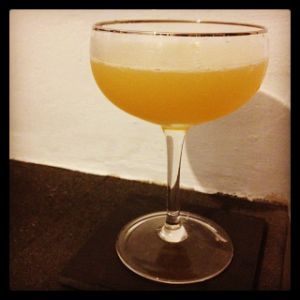 An Instagram of the Lake George cocktail submitted by n0tquitethere that contains Irish Whiskey, Single Malt Scotch, Drambuie and Lemon