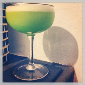 An Instagram of the Midori Illusion cocktail submitted by n0tquitethere that contains Midori Melon Liqueur, Curaçao Triple Sec, Plain Vodka, Lemon and Pineapple Juice