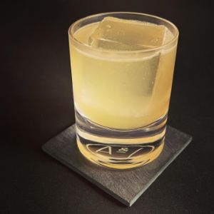 An Instagram of the Moment in the Sun cocktail submitted by n0tquitethere that contains Applejack, Mezcal, Lemon and Honey Syrup