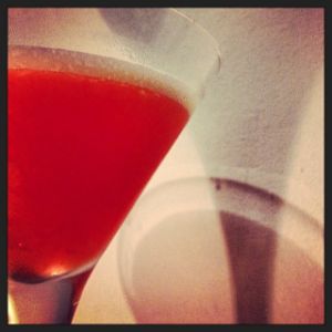 An Instagram of the The Monkey Gland cocktail submitted by n0tquitethere that contains London Dry Gin, Orange, Grenadine and Absinthe