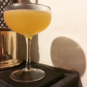 An Instagram of the Mrs Doyle cocktail submitted by n0tquitethere that contains Irish Whiskey, Swedish Flaggpunsch, Lemon and Simple Syrup