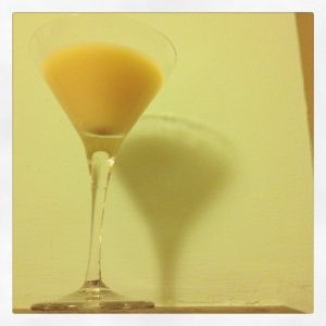 An Instagram of the Night Light cocktail submitted by n0tquitethere that contains White Rum, Curaçao Triple Sec and Egg