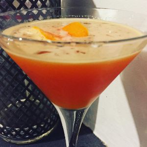 An Instagram of the Old Flame cocktail submitted by n0tquitethere that contains Orange, London Dry Gin, Sweet Vermouth, Turin Bitters, Cointreau and Orange