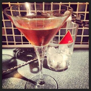 An Instagram of the Pals of Old cocktail submitted by n0tquitethere that contains Rye Whiskey, Gold Rum, Sweet Vermouth and Bob's Bitters Abbott's Bitter