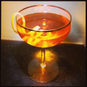 An Instagram of the Paper Trail cocktail submitted by n0tquitethere that contains Bourbon, Aperol, Suze and Grapefruit