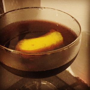 An Instagram of the Paris cocktail submitted by n0tquitethere that contains London Dry Gin, Dry Vermouth, Crème de Cassis and Lemon