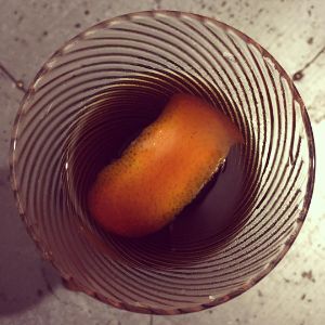 An Instagram of the Revolver cocktail submitted by n0tquitethere that contains Bourbon, Coffee Liqueur, Orange Bitters and Orange